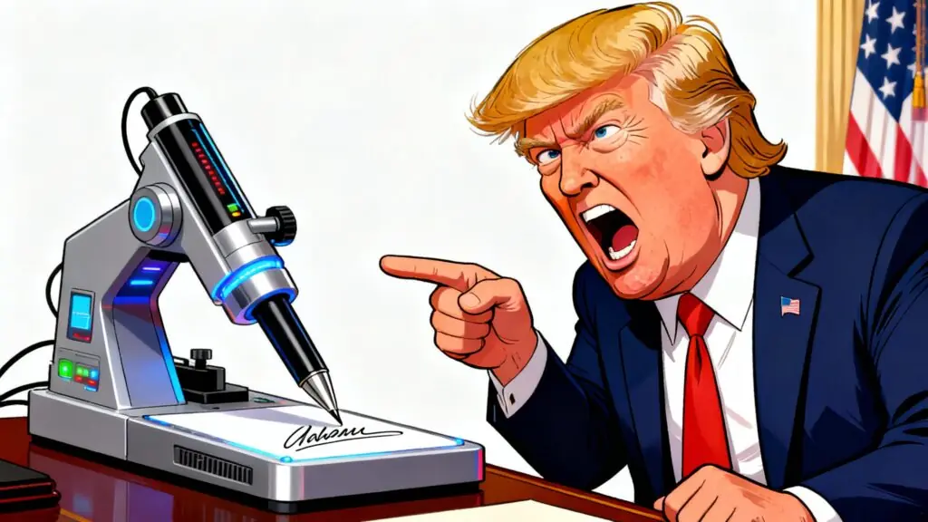 La bataille de l’autopen : Donald Trump prétend annuler les décrets signés par Joe Biden via une machine