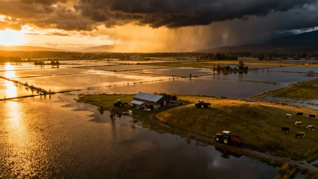 Le niveau de la rivière Sumas baisse, mais l’inquiétude reste forte en Colombie-Britannique