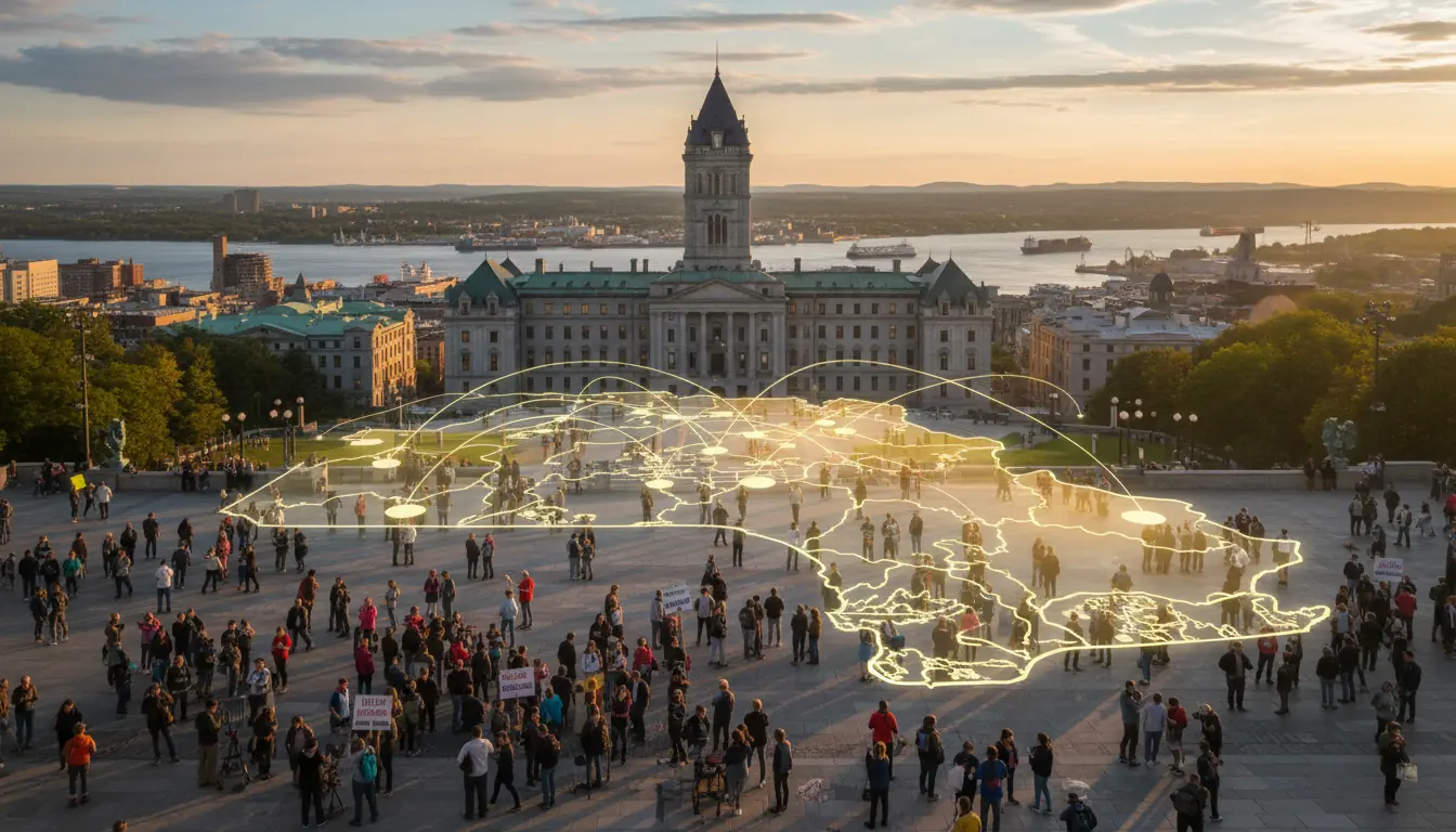 Vue générale du Parlement de Québec ou de la ville de Québec pour illustrer l'enjeu régional.
