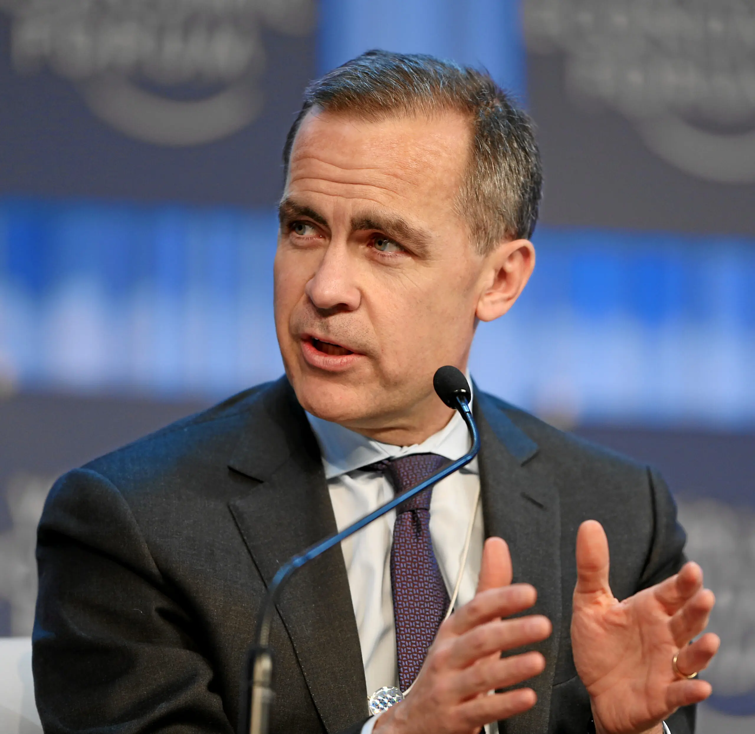 Mark Carney, Premier ministre du Canada, lors d'une allocution officielle ou au Forum de Davos, en c