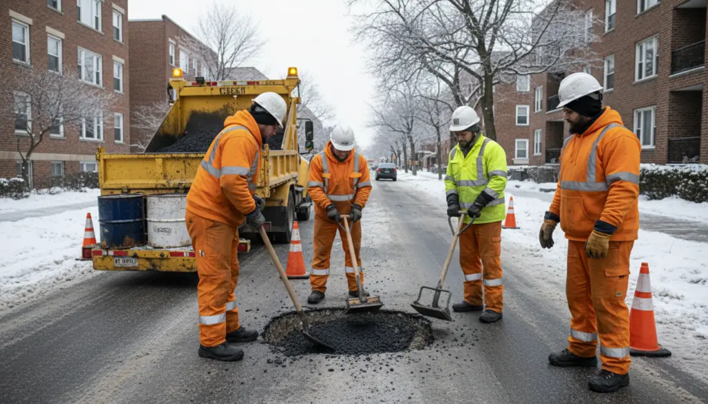 Montréal : Des réparations d’urgence sur la rue Notre-Dame après la double crevaison de la mairesse