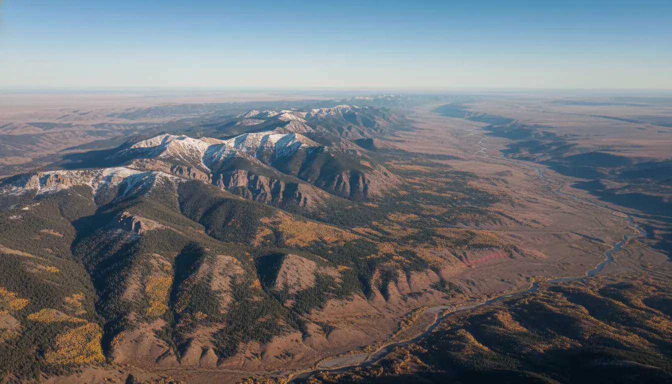 Vue aérienne ou panoramique des montagnes près de Casper dans le Wyoming, nature sauvage et ciel dég