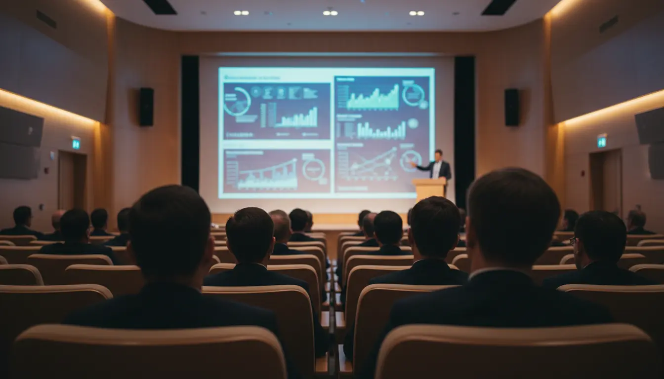 Photographie documentaire. Vue de dos d'une audience dans un auditorium de conférence médicale moder