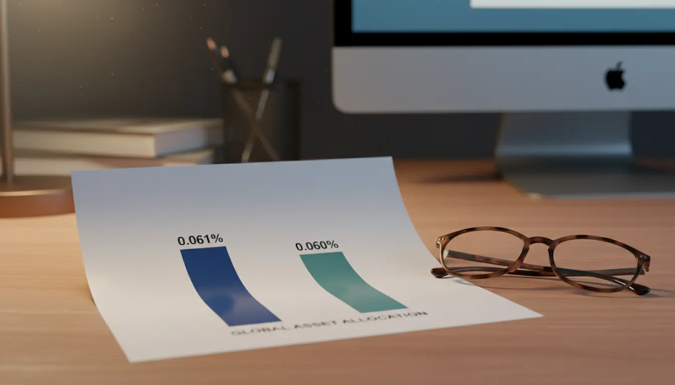 Infographie photoréaliste imprimée sur un papier glacé posé sur un bureau. Le graphique montre deux 