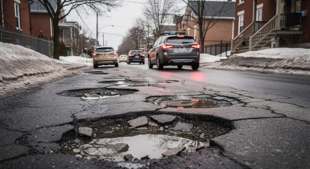 Nids-de-poule à Montréal : les colmateuses dorment au garage en pleine saison